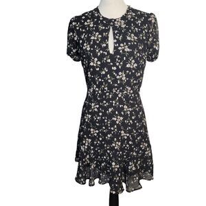 Mi ami black floral mini dress size medium